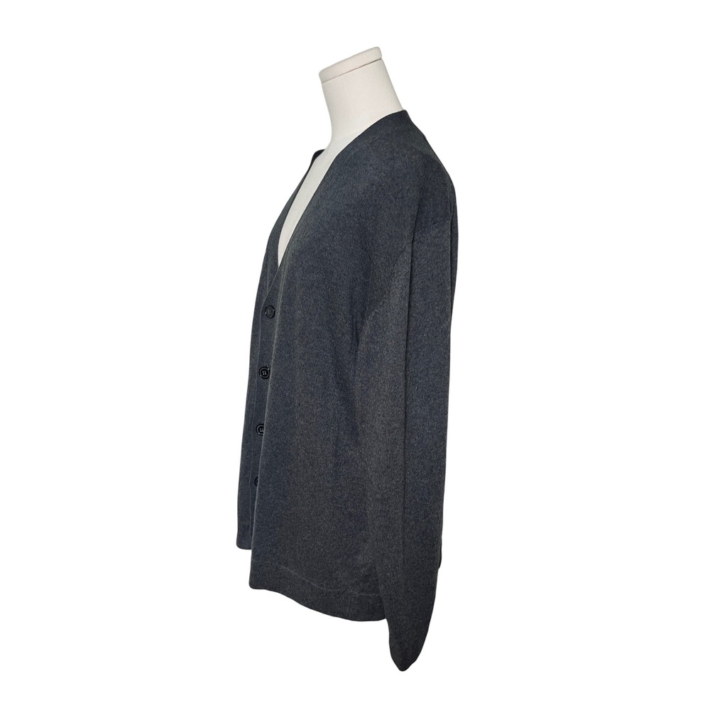 Alan Flusser Cotton Cashmere Cardigan Charcoal Gray V Neck Button XL - Picture 3 of 8